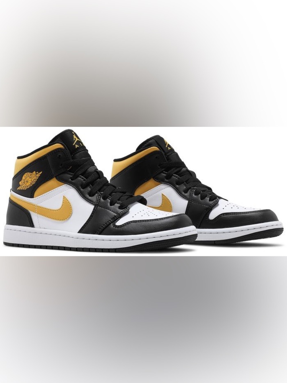 Jordan Kids' Mid-Top Sneakers in Black/White/Gold